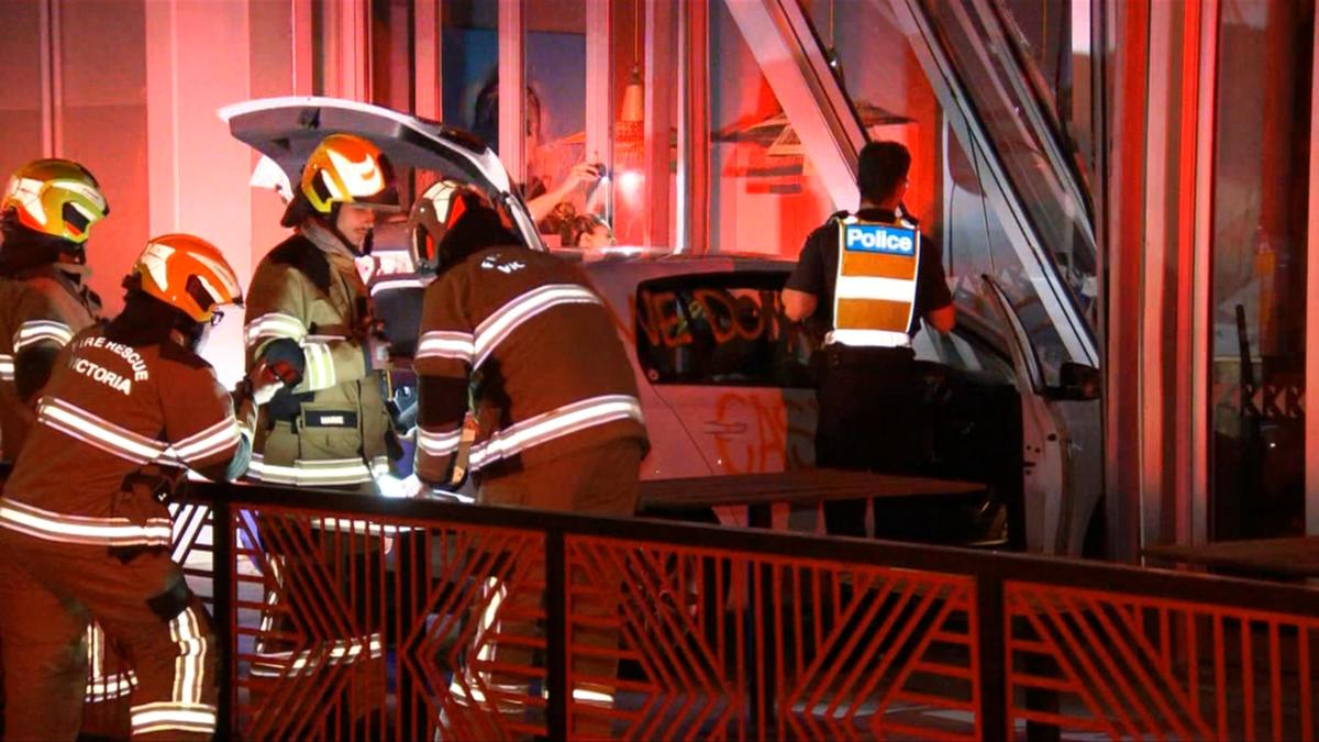 A car plowed into Melbourne’s Nando’s store in what appeared to be a targeted attack on the cashless chain